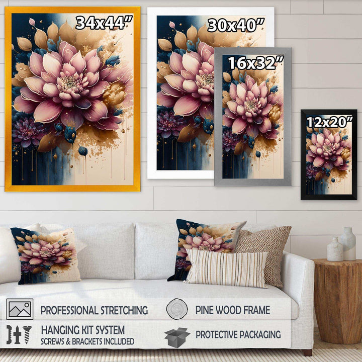 Deep Pink Dahlia Floral Design III