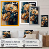 Light Orange And Dark Blue Daisy II