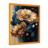 Light Orange And Dark Blue Daisy II