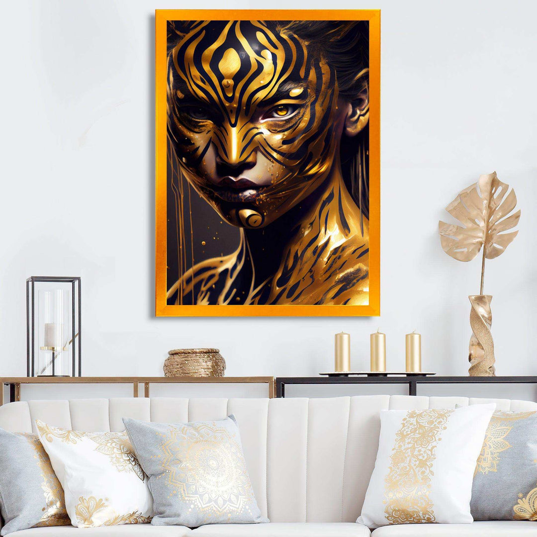 Black And Gold Tiger Woman I