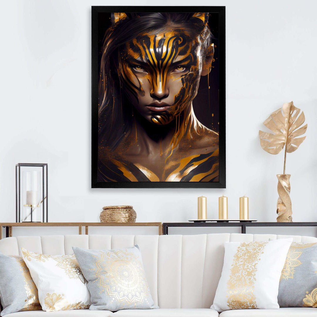 Black And Gold Tiger Woman IV
