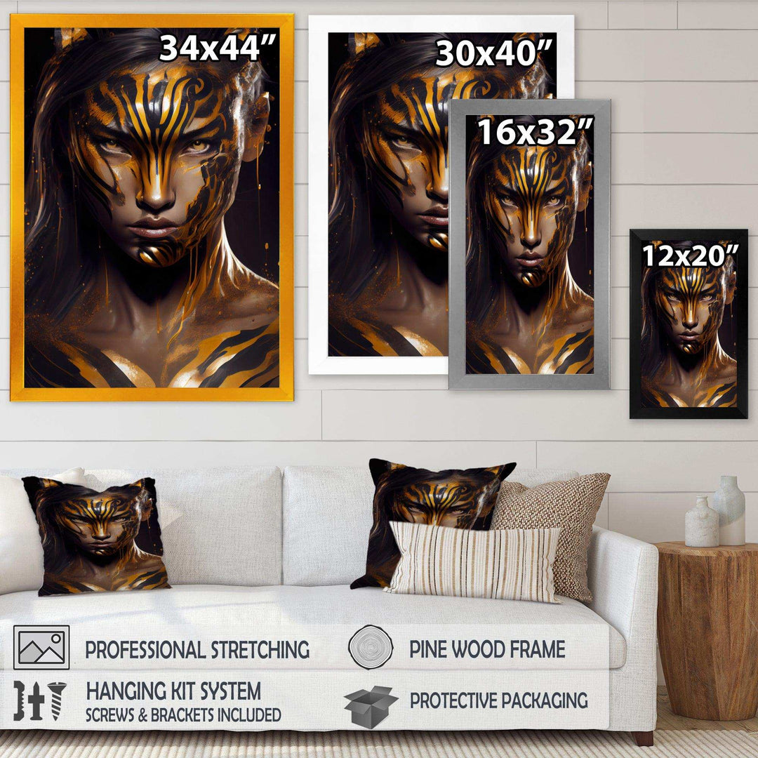 Black And Gold Tiger Woman IV