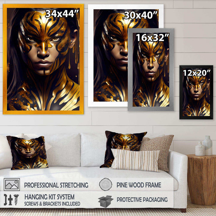 Black And Gold Tiger Woman V