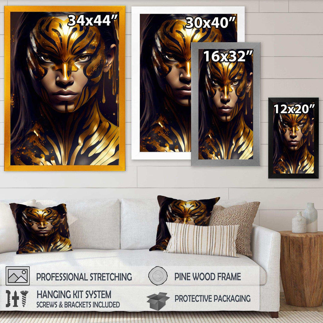 Black And Gold Tiger Woman V