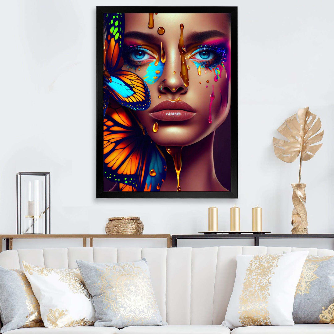 Sensual Woman With Colorful Butterfly I