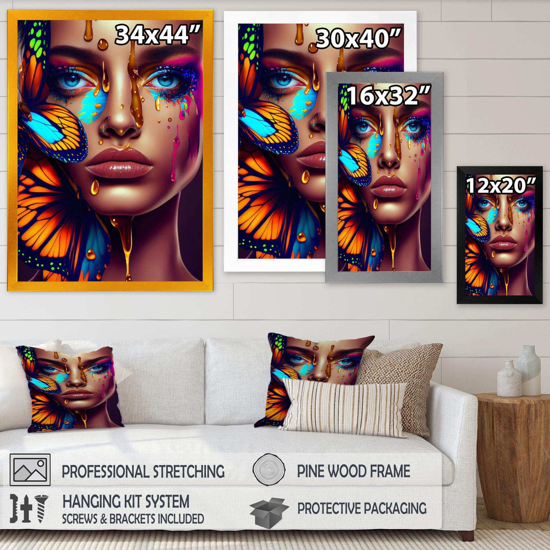 Sensual Woman With Colorful Butterfly I