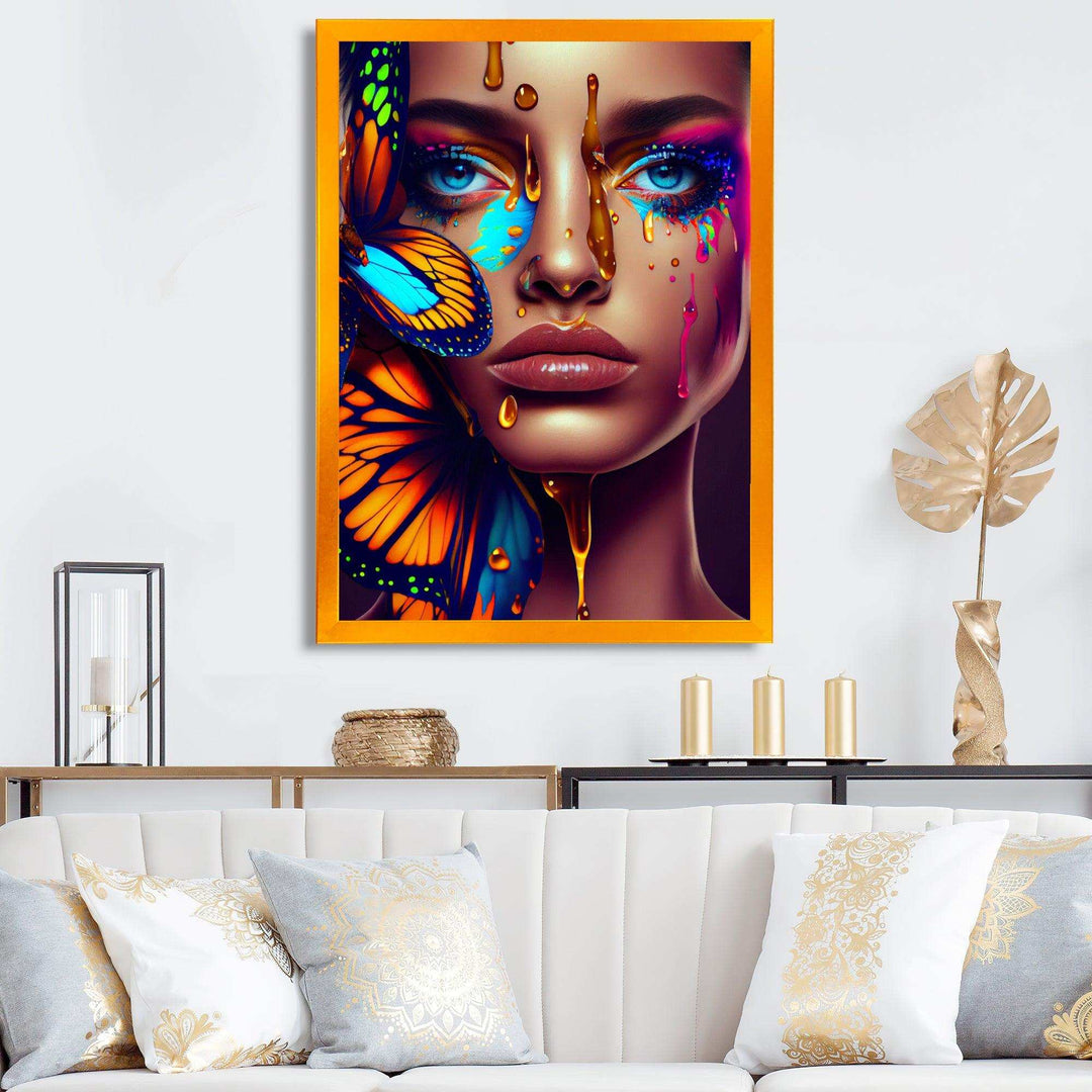 Sensual Woman With Colorful Butterfly I