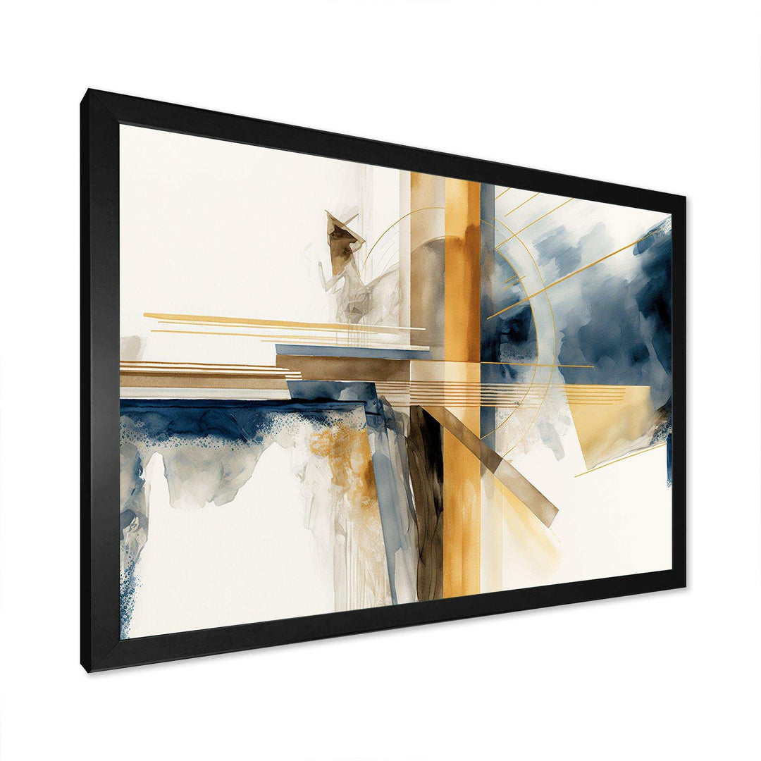 Modern Blue And Gold Abstract IV - Modern Bedroom Wall Art