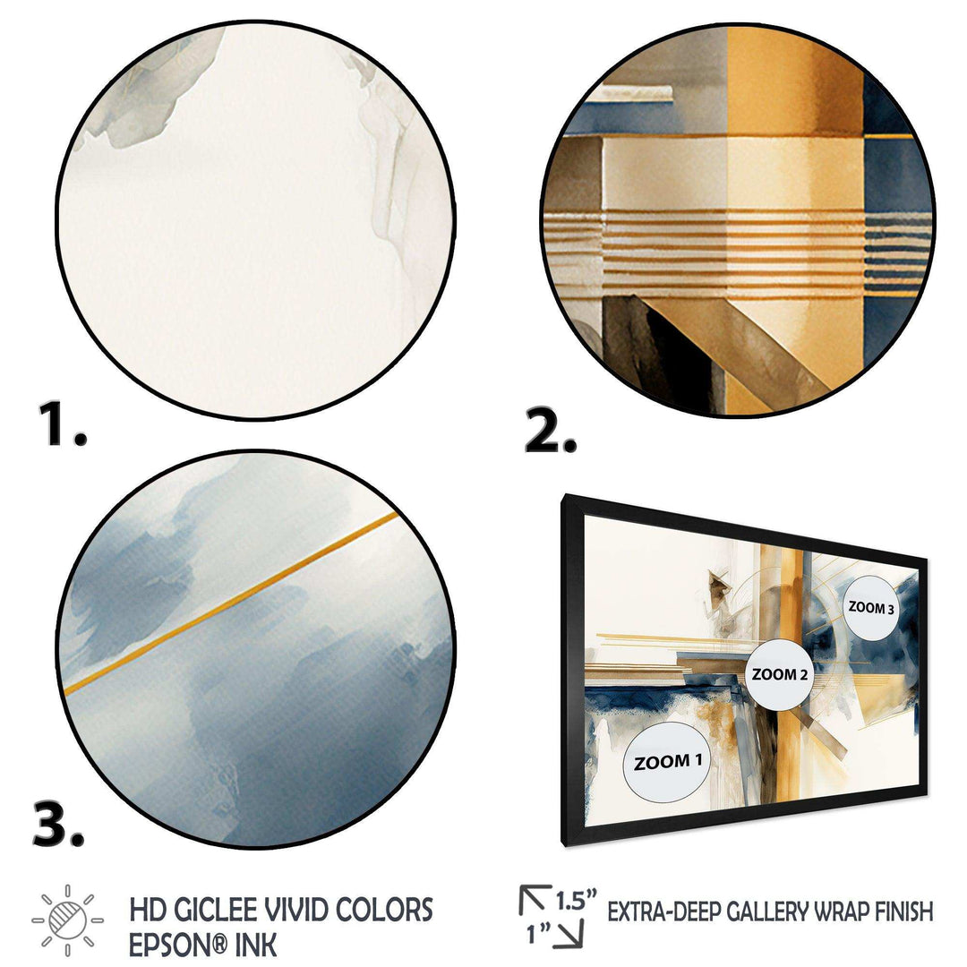 Modern Blue And Gold Abstract IV - Modern Bedroom Wall Art