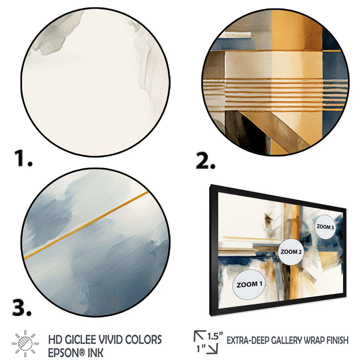 Modern Blue And Gold Abstract IV - Modern Bedroom Wall Art