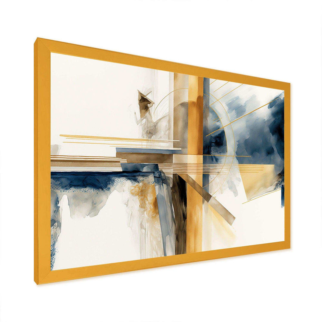 Modern Blue And Gold Abstract IV - Modern Bedroom Wall Art