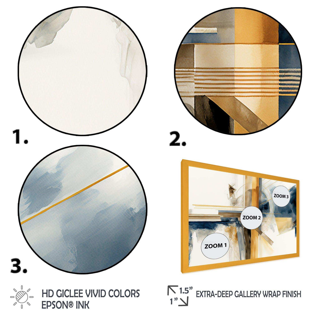 Modern Blue And Gold Abstract IV - Modern Bedroom Wall Art