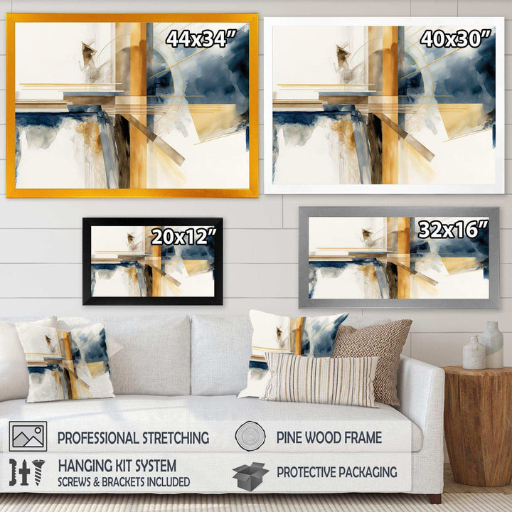Modern Blue And Gold Abstract IV - Modern Bedroom Wall Art