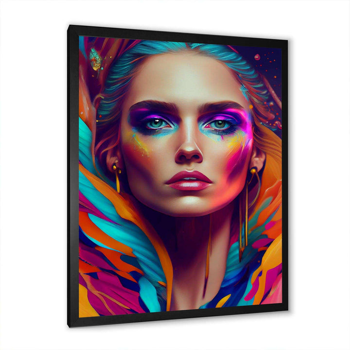 Dynamic Feather Woman Portrait II