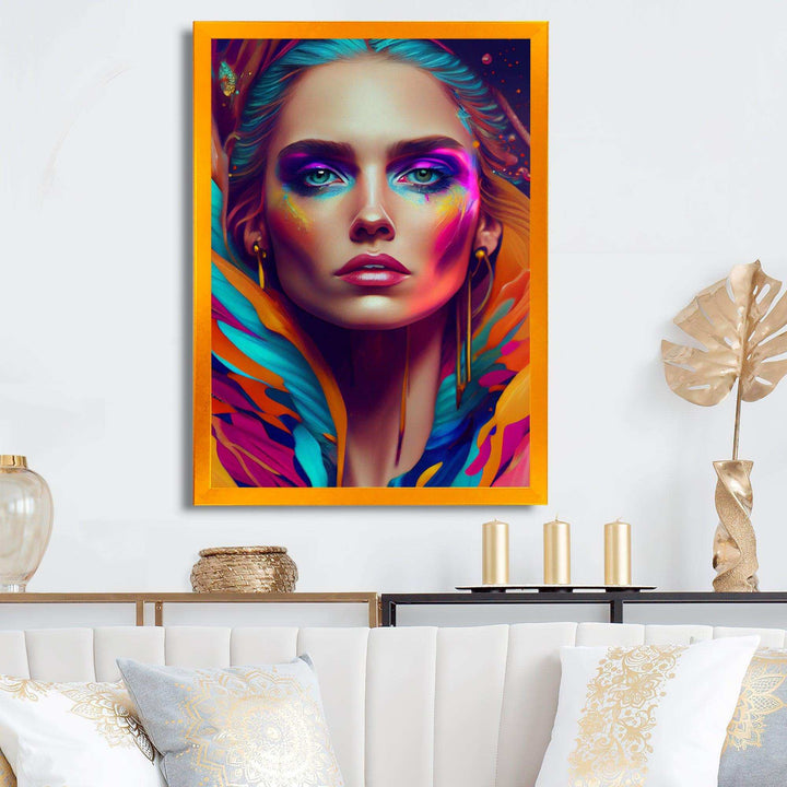 Dynamic Feather Woman Portrait II