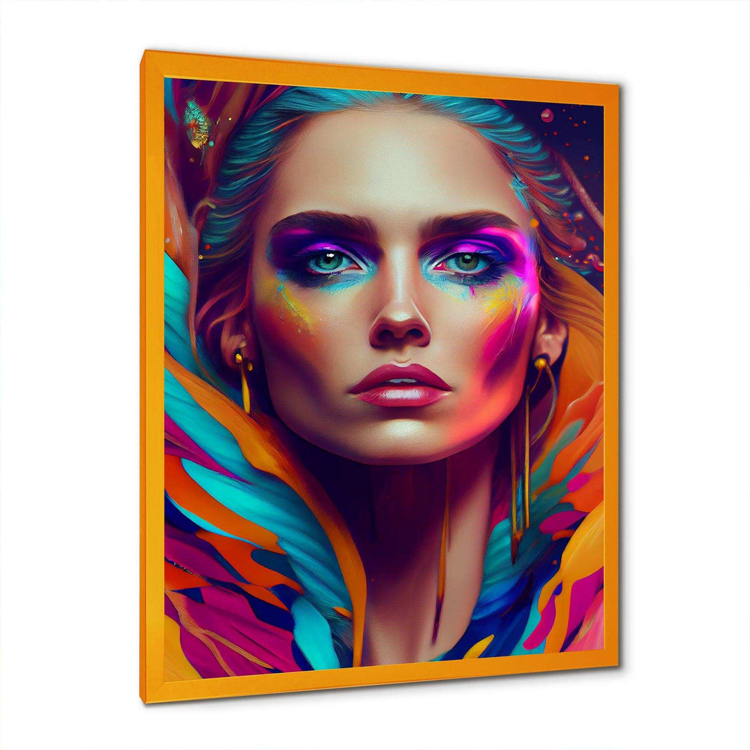 Dynamic Feather Woman Portrait II