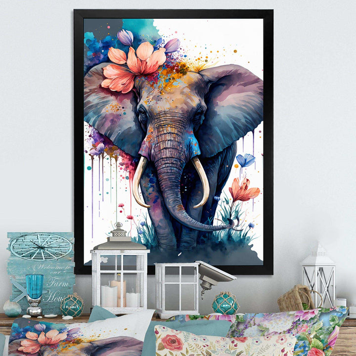 Cute Elefant Floral Art I