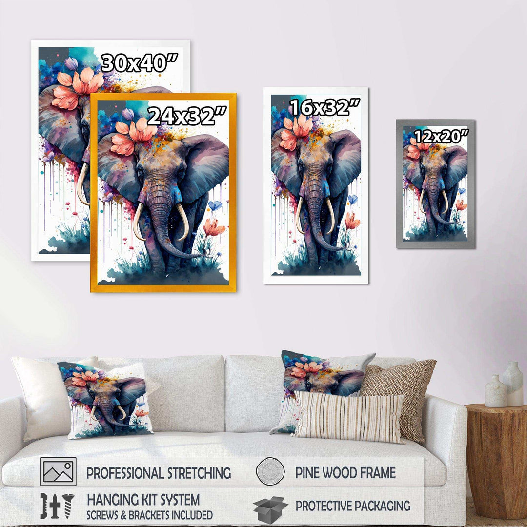 Cute Elefant Floral Art I