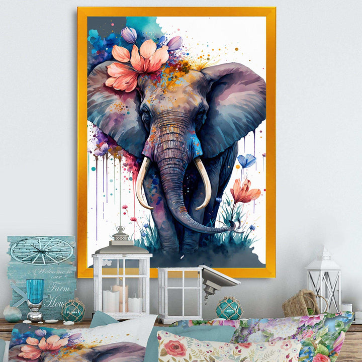 Cute Elefant Floral Art I