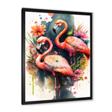 Cute Flamingos Floral Art II