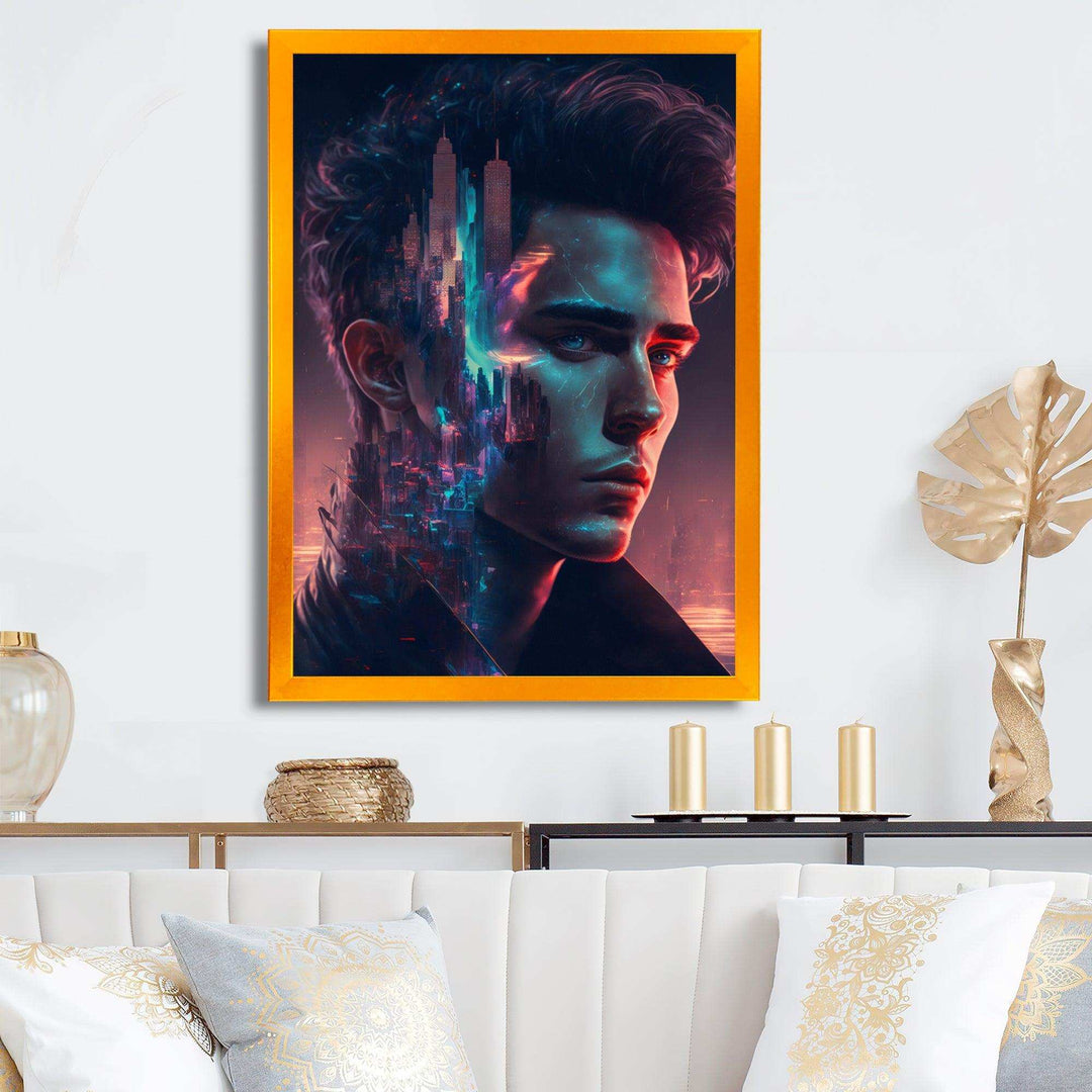 Double Exposure Man Portrait Sci-Fi II