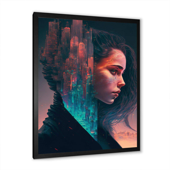 Double Exposure Woman Portrait Sci-Fi III