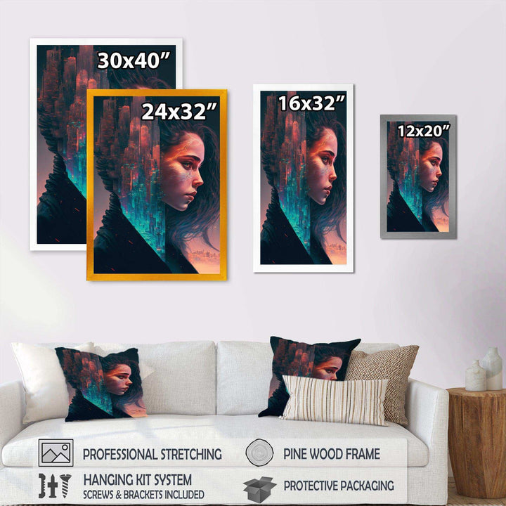 Double Exposure Woman Portrait Sci-Fi III