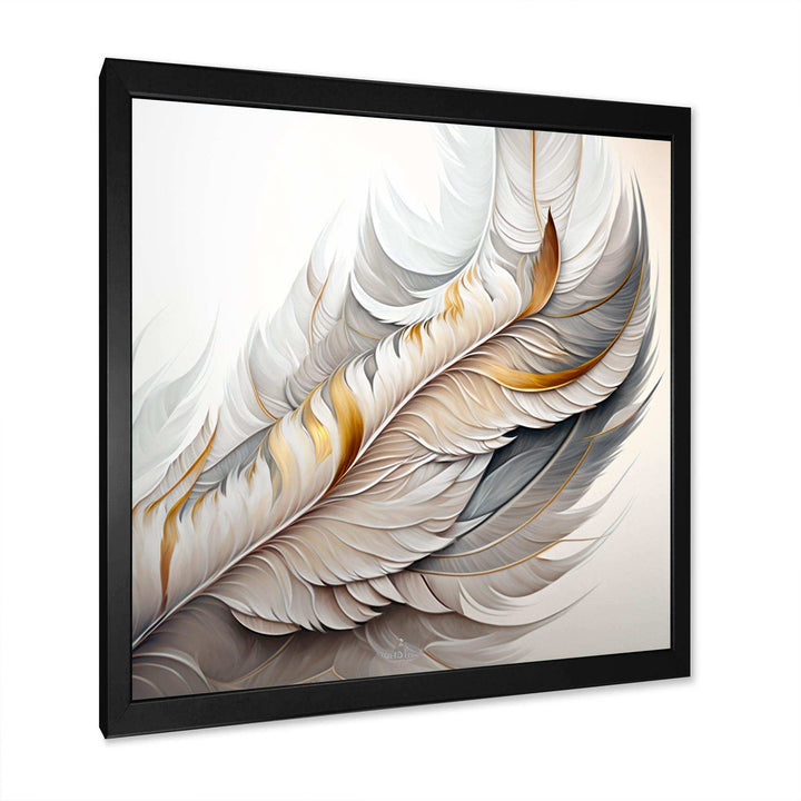 White Watercolor Feather  - Modern Wall Art Prints