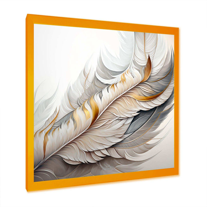 White Watercolor Feather  - Modern Wall Art Prints