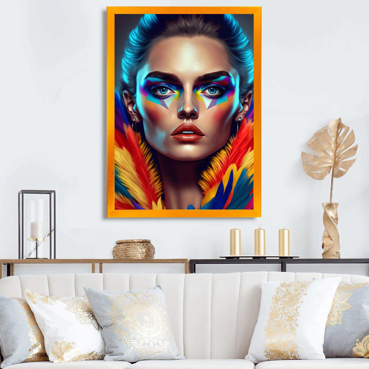 Colorful Sensual Woman In Fur Coat III