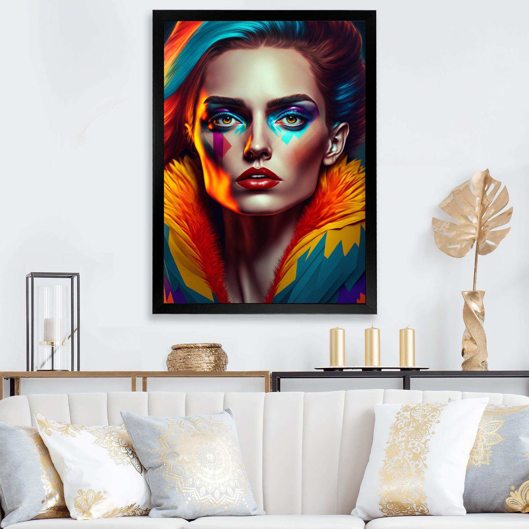 Colorful Sensual Woman In Fur Coat IV