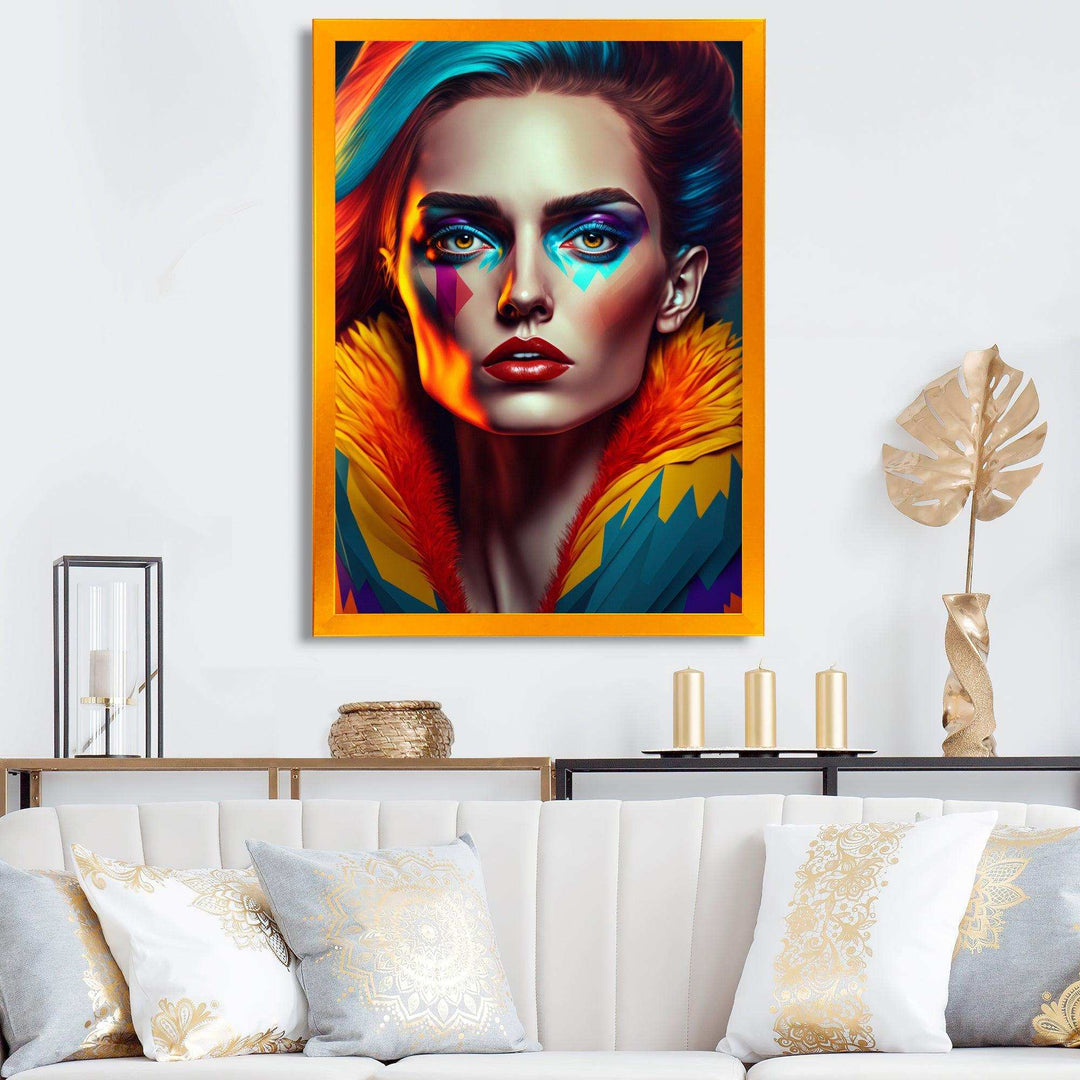 Colorful Sensual Woman In Fur Coat IV
