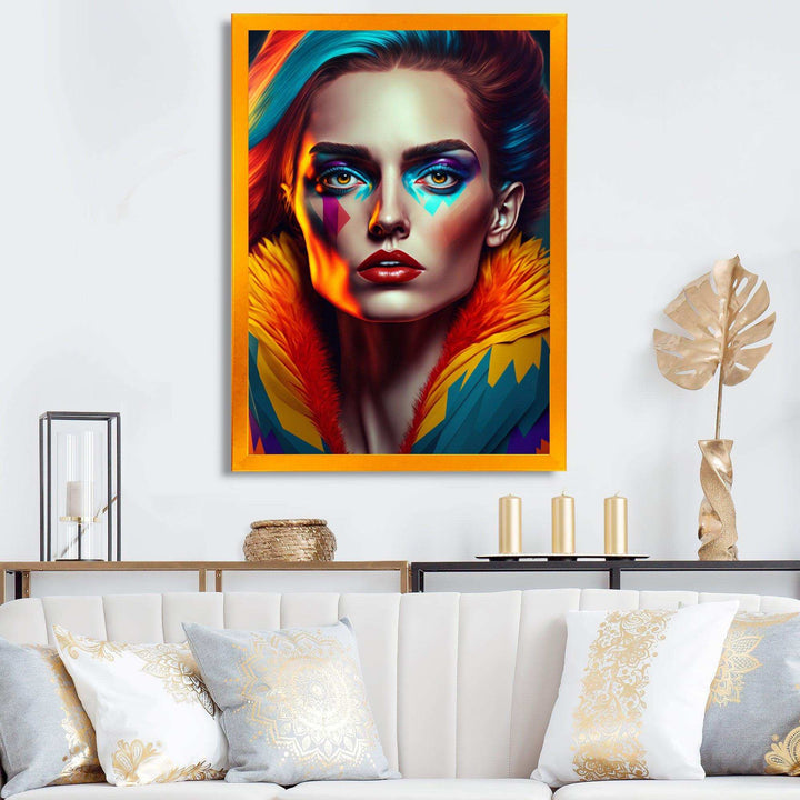 Colorful Sensual Woman In Fur Coat IV