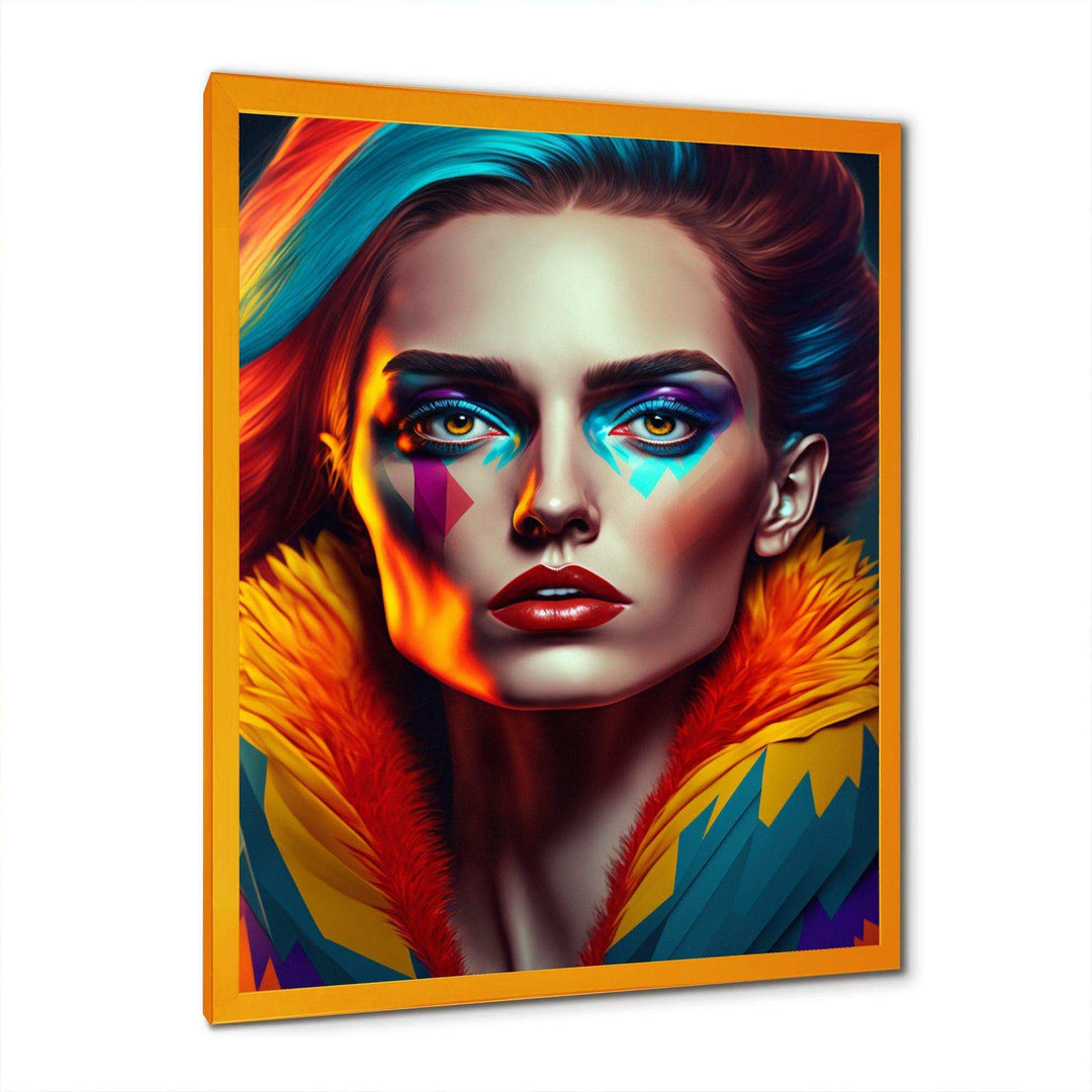 Colorful Sensual Woman In Fur Coat IV
