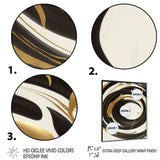 Black, Silver And Gold Blending Swirls V