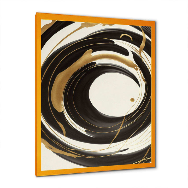 Black, Silver And Gold Blending Swirls V - Modern Canvas Wall Art