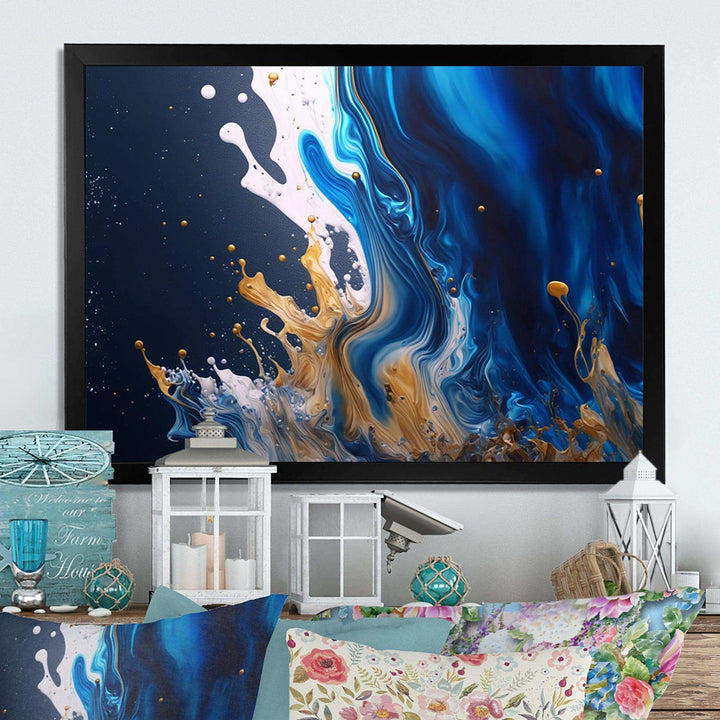Ice Paint Splash I - Modern Living Room Wall Decor