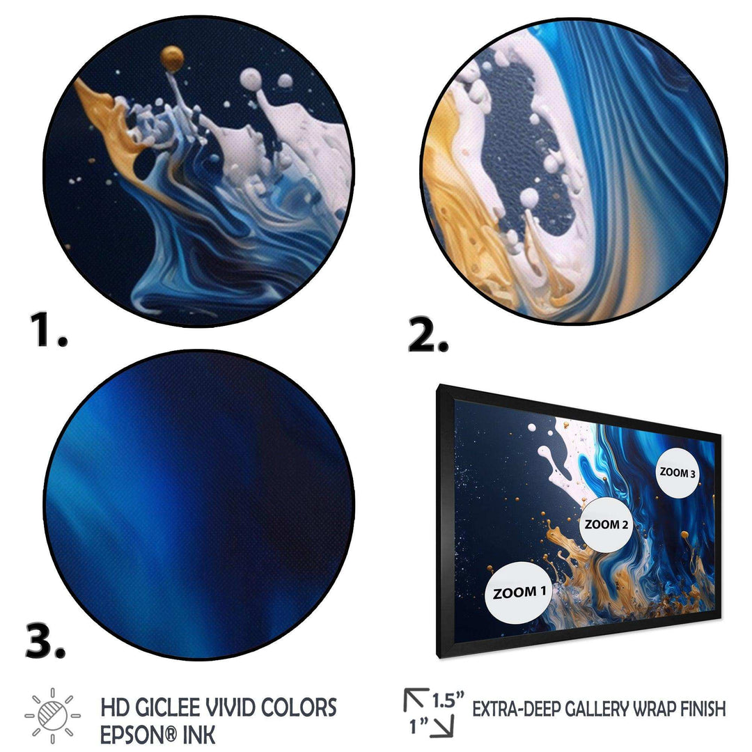 Ice Paint Splash I - Modern Living Room Wall Decor