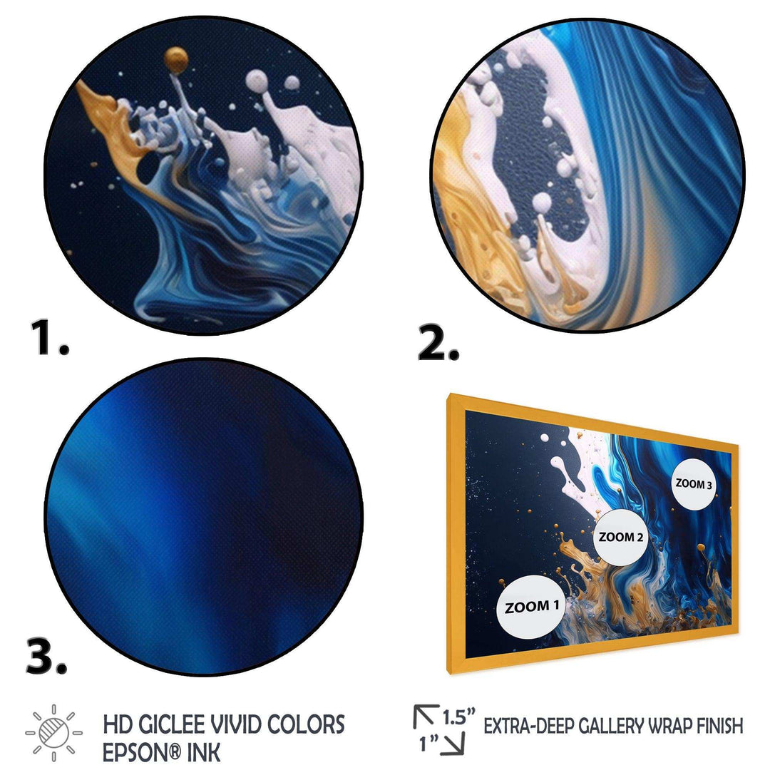Ice Paint Splash I - Modern Living Room Wall Decor