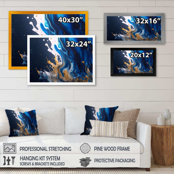 Ice Paint Splash I - Modern Living Room Wall Decor