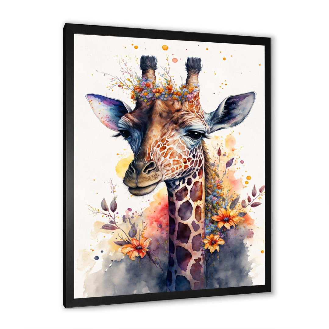 Cute Giraffe Floral Art I