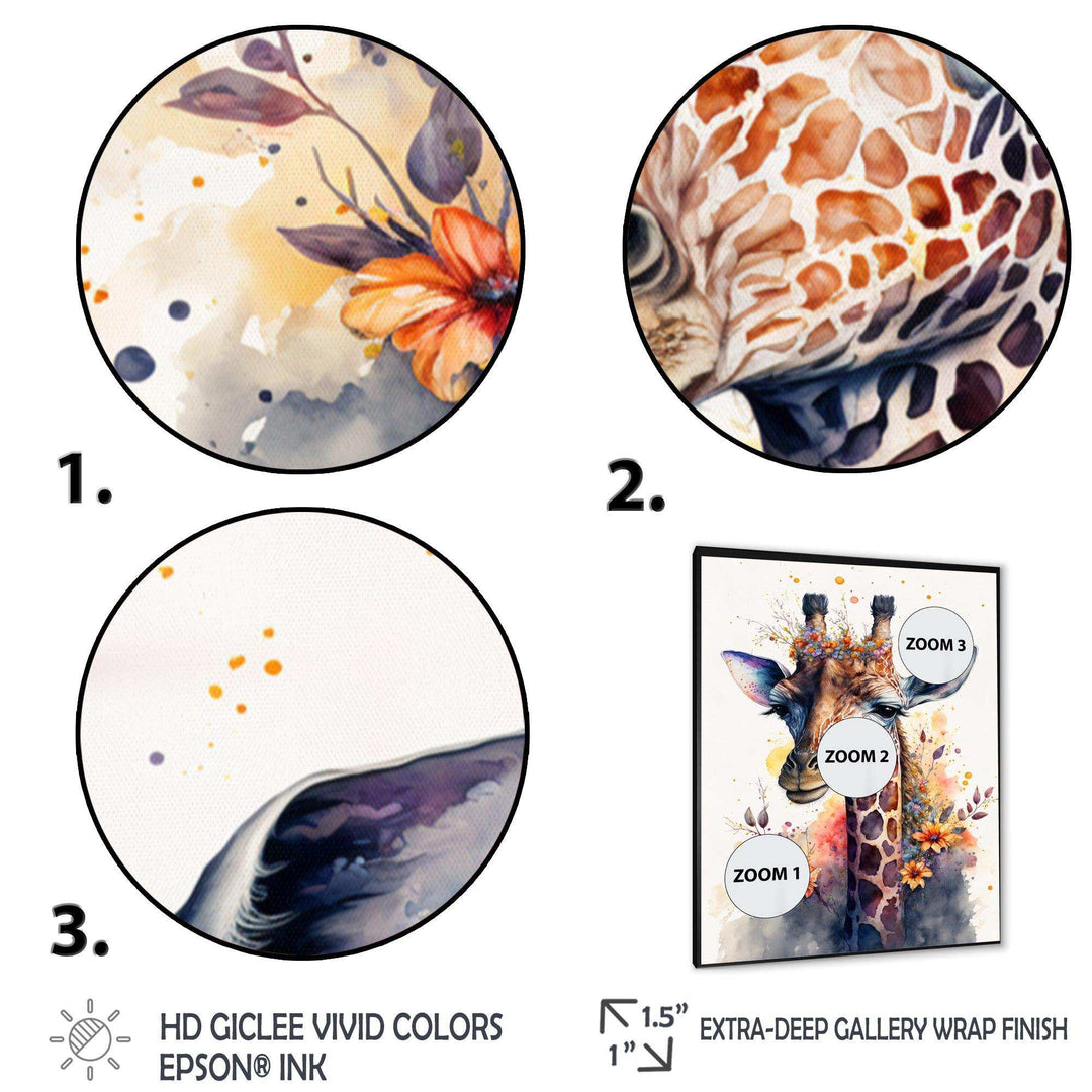 Cute Giraffe Floral Art I