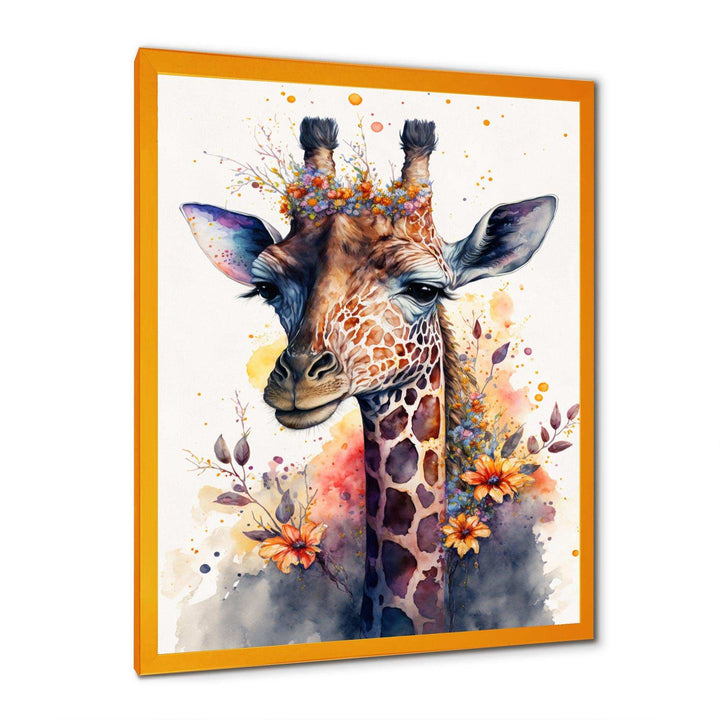 Cute Giraffe Floral Art I
