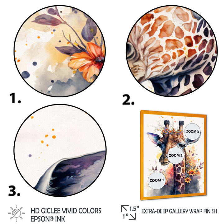 Cute Giraffe Floral Art I