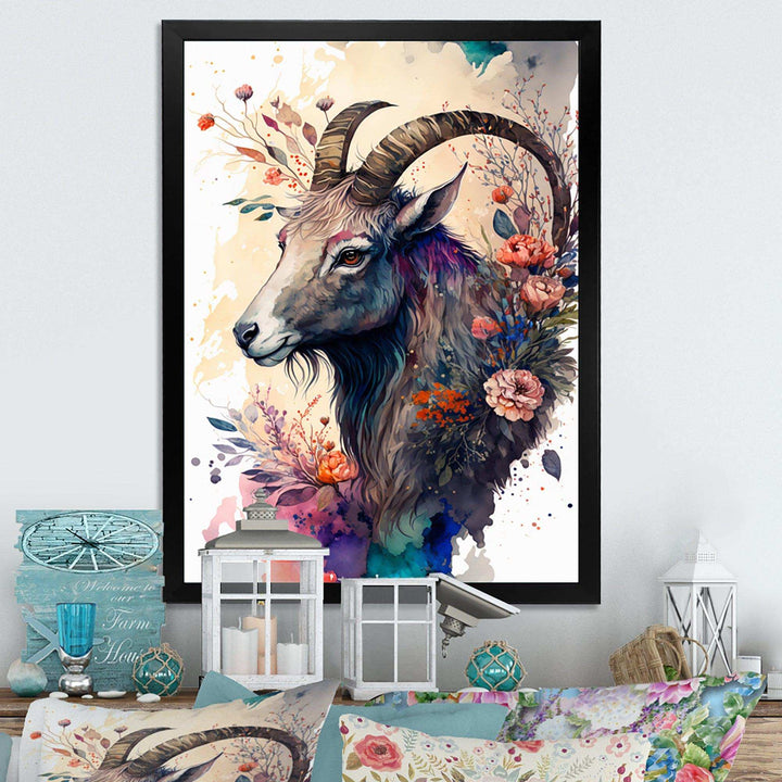 Cute Goat Floral Art II
