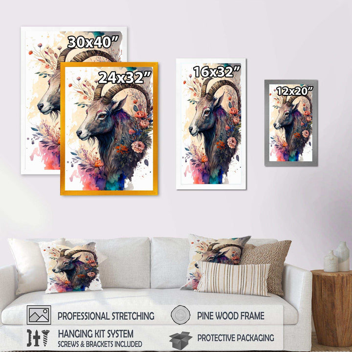 Cute Goat Floral Art II