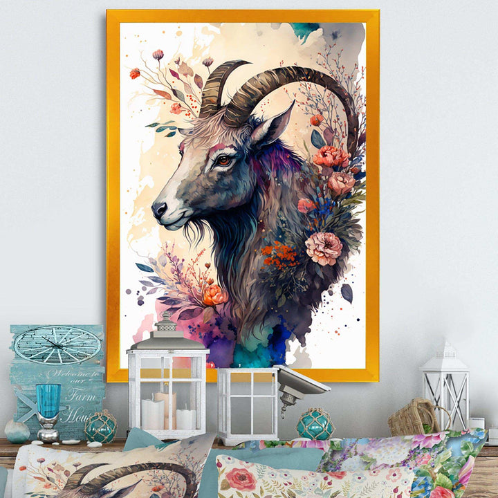 Cute Goat Floral Art II