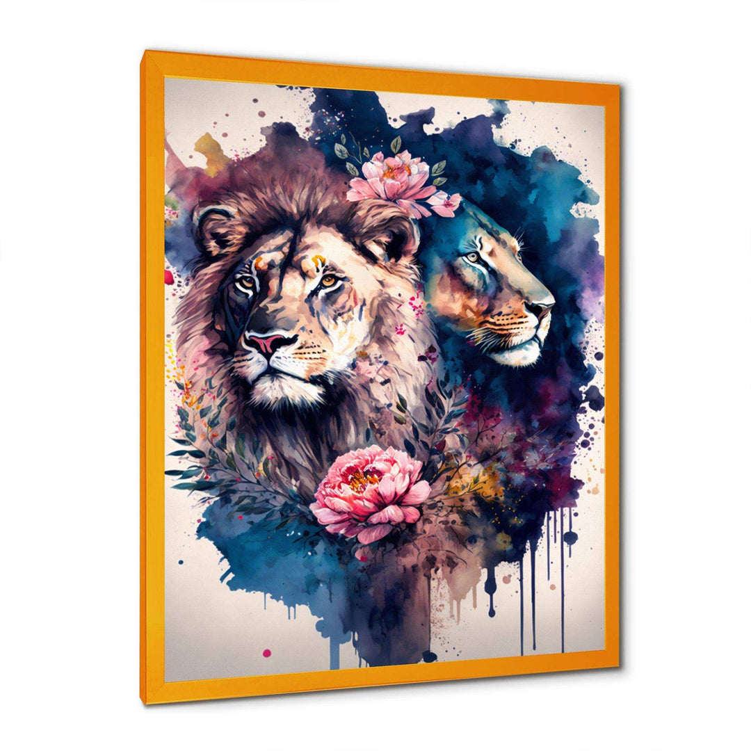 Cute Lions Floral Art I