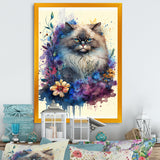 Cute Persian Cat Floral Art II