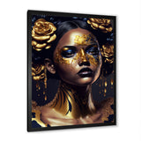 Gold And Black Floral Woman V
